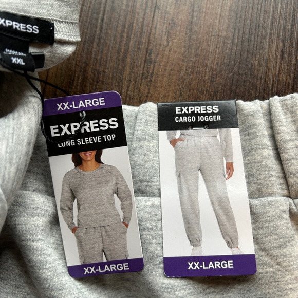 Express Ladies Heather Gray Casual/Lounge Set, XXL - Picture 7 of 8